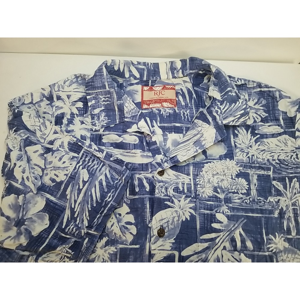 RJC Hawaiian Shirt Mens Short Sleeve Button‎ Up Floral XL